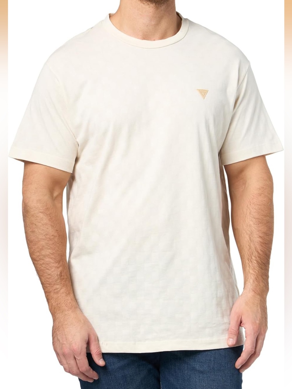 Guess NWOT Mens Cream Crewneck Short-Sleeve T-Shirt Size M
